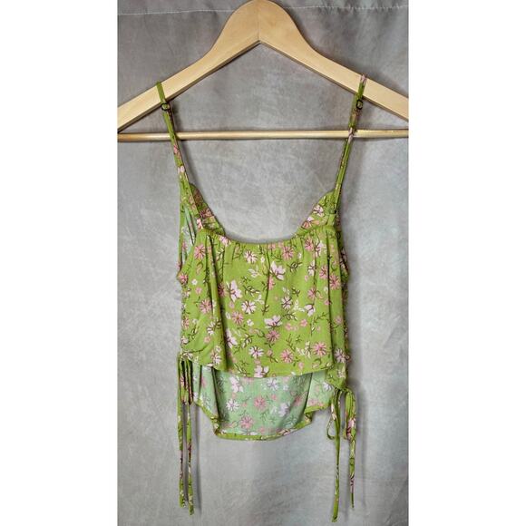 Abound Green Floral Side Tie Cami Tank Small NWOT - Picture 3 of 5